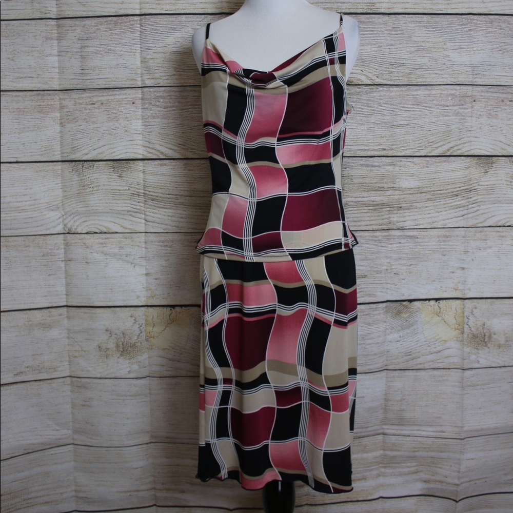 Retro 2 Piece Tank Top Skirt Combination